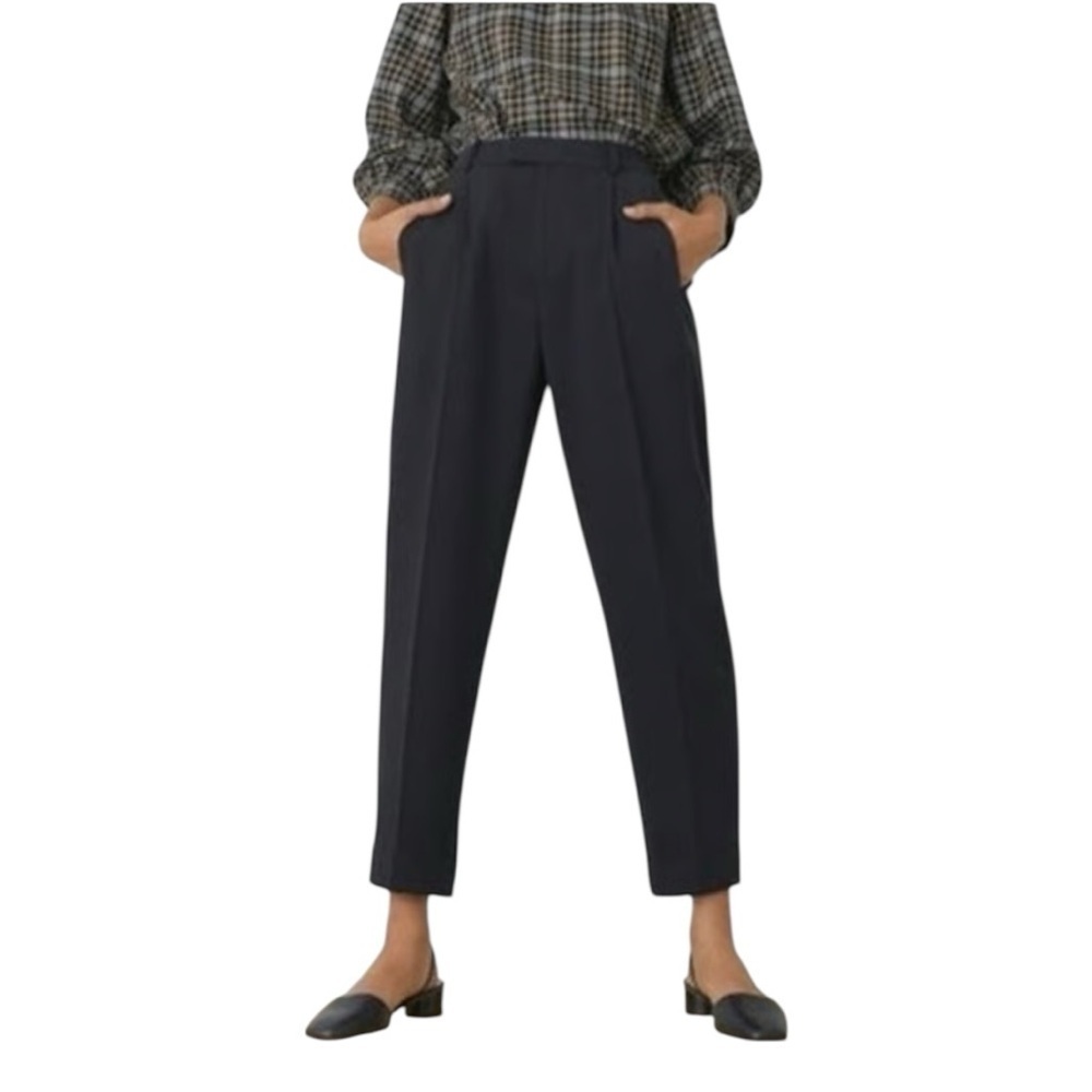 Everlane The Put Together Pleat Pant. Tapered & Cuffed. Black Size 0 #1647